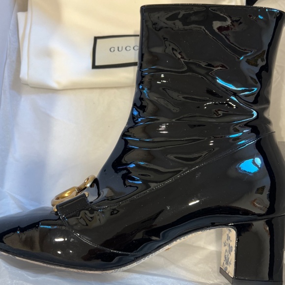 Gucci Patent leather ankle boot with Double G (PERMANENT COLLECTION) - Picture 2 of 8